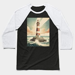 Ligthhouse Coastal Beacon Vintage Baseball T-Shirt